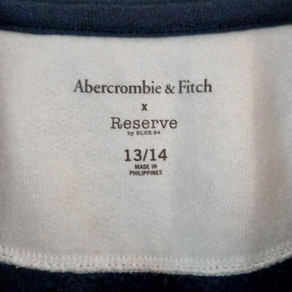 Abercrombie & Fitch x Reserve by Blur 84 Navy Quarter Zip Yale Sweatshirt 13/14 - Picture 3 of 5